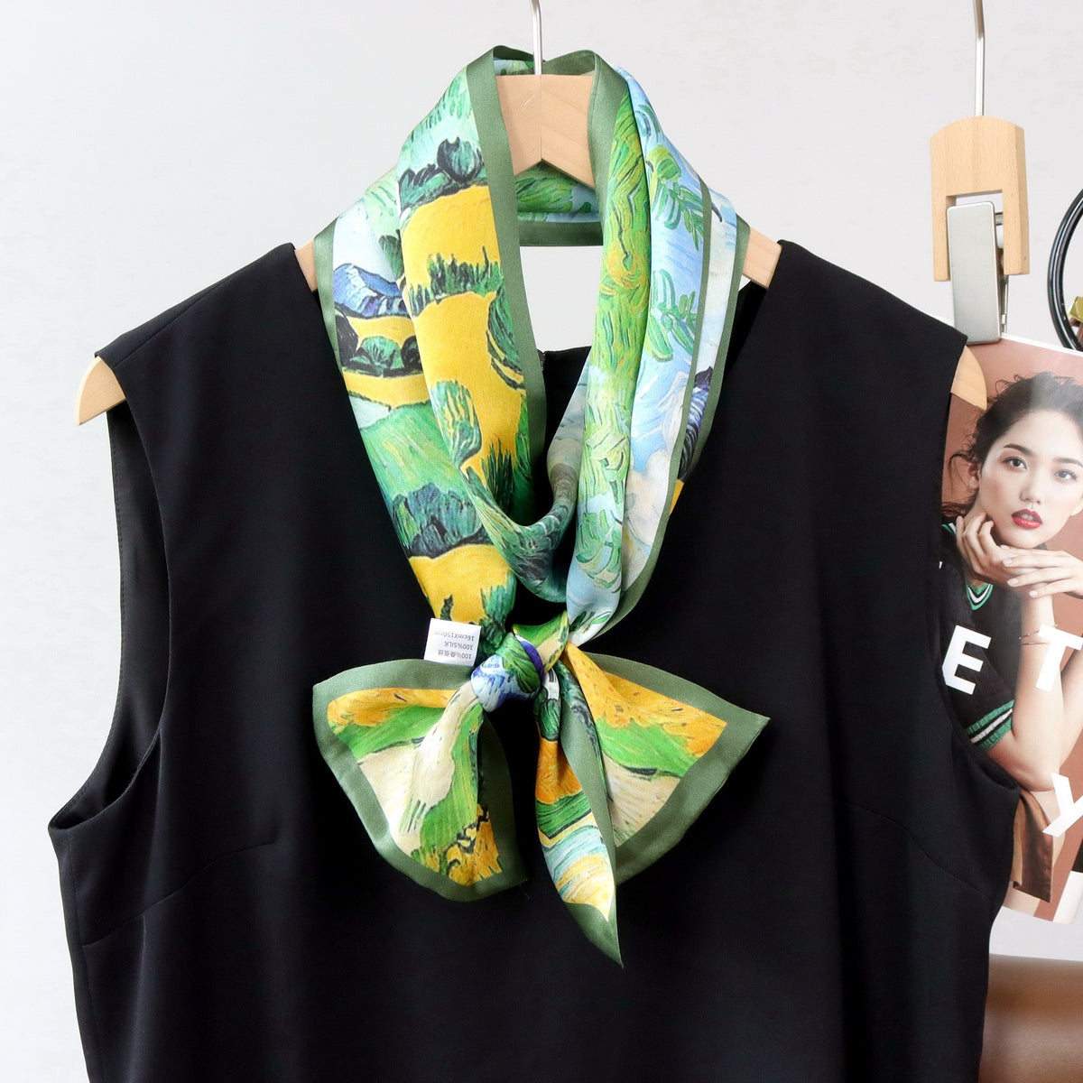Custom 5.9" x 59" 100% Silk Long Neck Scarf Silk Headscarf