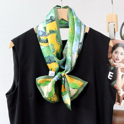 Custom 5.9" x 59" 100% Silk Long Neck Scarf Silk Headscarf