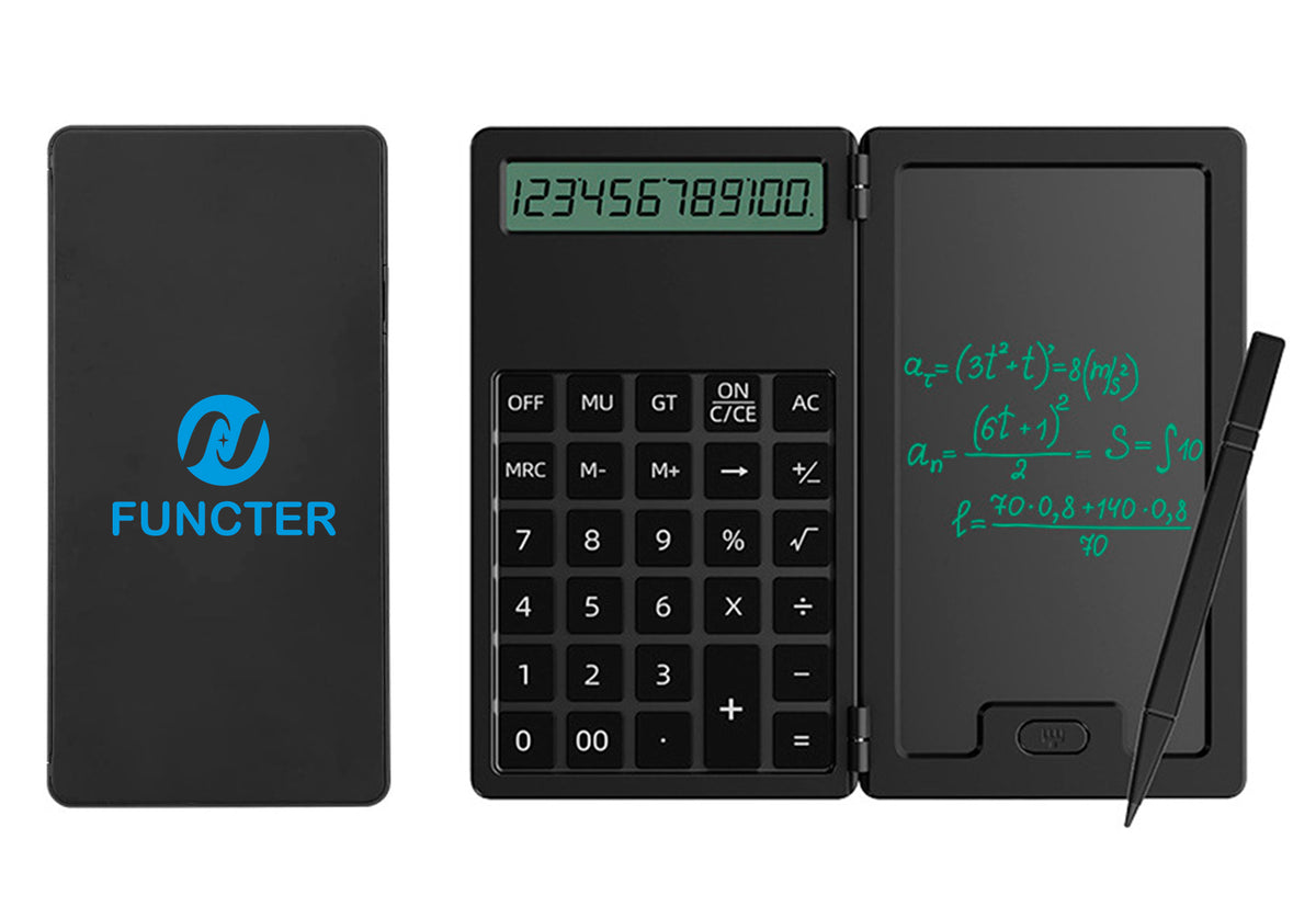 3" 1 Mini Intelligent Folding Portable Scientific Function Calculator with LCD Writing Notepad