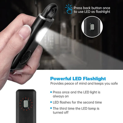 Rechargeable Safety Alarm Keychain with Strobe Light