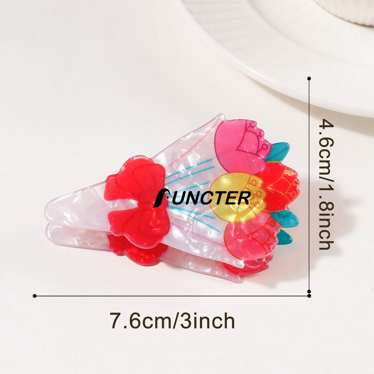 3" L Flower Shape Claw Clip for Women