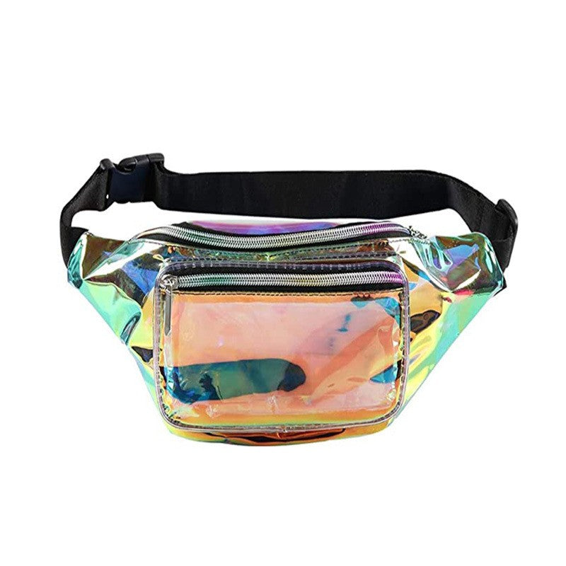 Transparent PVC Fanny Pack W/Two Zipper Pockets