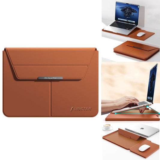 15" PU Leather Laptop Bag Multifunction