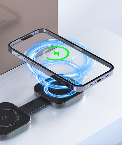 Engraved 3" 1 Foldable Magnetic Wireless Charger Wireless Charging Pad For Multiple Devices