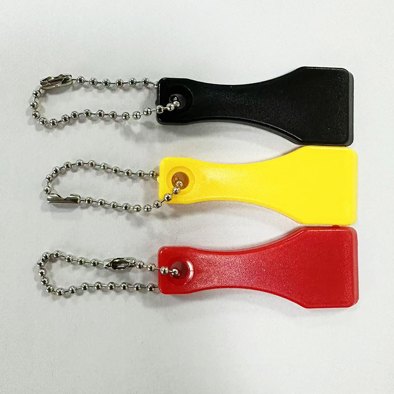 Plastic Lottery Scratcher Keychain W/ Bead Chain