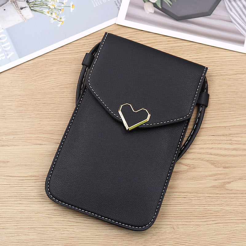 Touch Screen PU Leather Purse Bag Small Crossbody Bag Mini Messenger Bag Single Shoulder Handbag