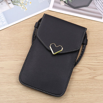 Touch Screen PU Leather Purse Bag Small Crossbody Bag Mini Messenger Bag Single Shoulder Handbag