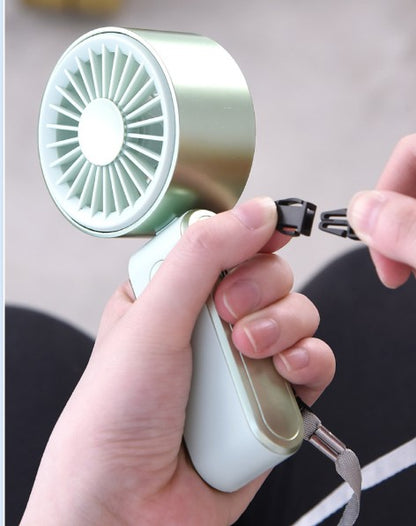 Folding Summer Mini Handheld Rechargeable Portable Fan W/ Layards