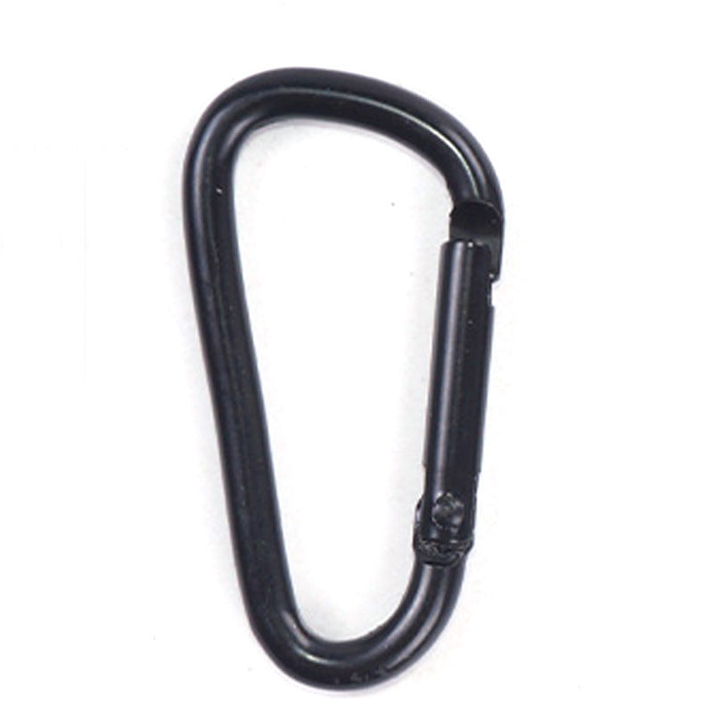 Black #5 D Shape Aluminium Locking Alloy Carabiners