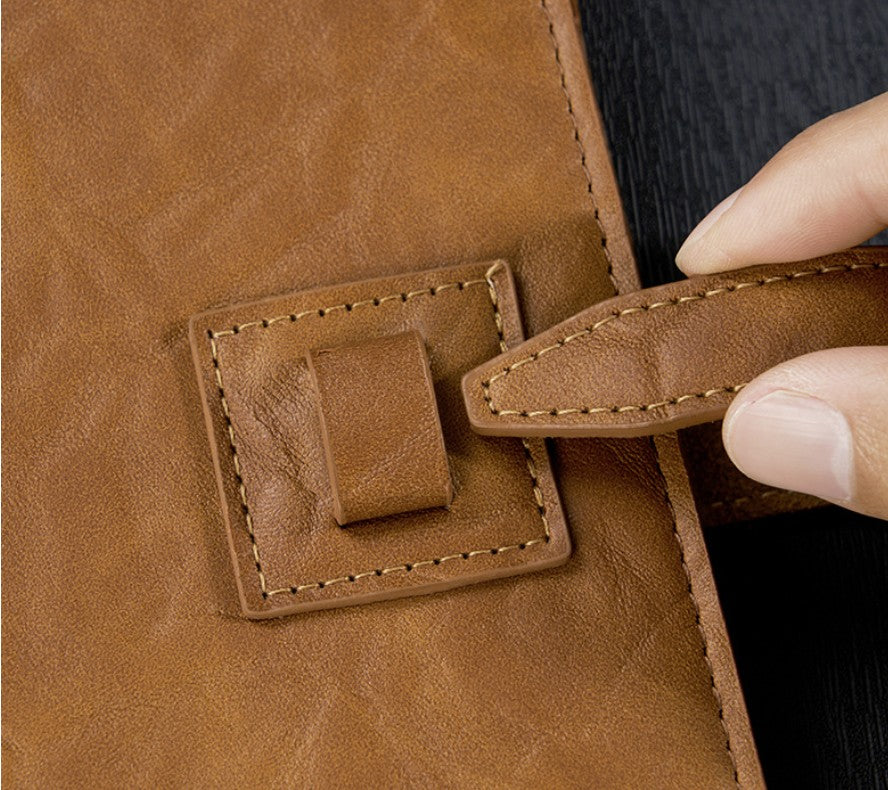 A5 Soft Leather Binder Notebook W/ Pen Holder