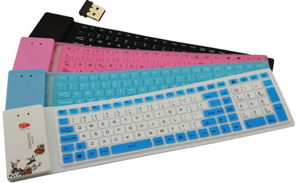 109 Keys Portable 2.4G Wireless Silicone Keyboard