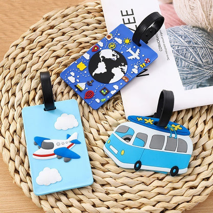 Square 3D Soft PVC Luggage Tag For Suitcase Travel Baggage Identification