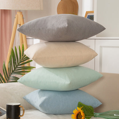 19.7 x 19.7" Premium Square Linen Throw Pillowcase With Hidden Zipper