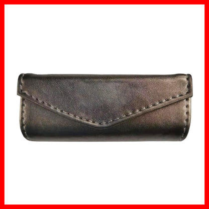 PU Leather Magnetic Buckle Makeup Bag Handle Bag Lipstick Storage Pouch W/Square Mirror