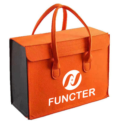 Felt Tote Bag with Lid, Custom Two-Tone Reusable Felt Handbag, 170–190 g Lightweight