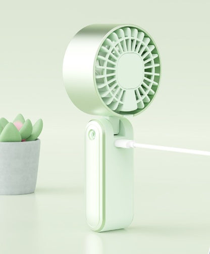 Folding Summer Mini Handheld Rechargeable Portable Fan W/ Layards