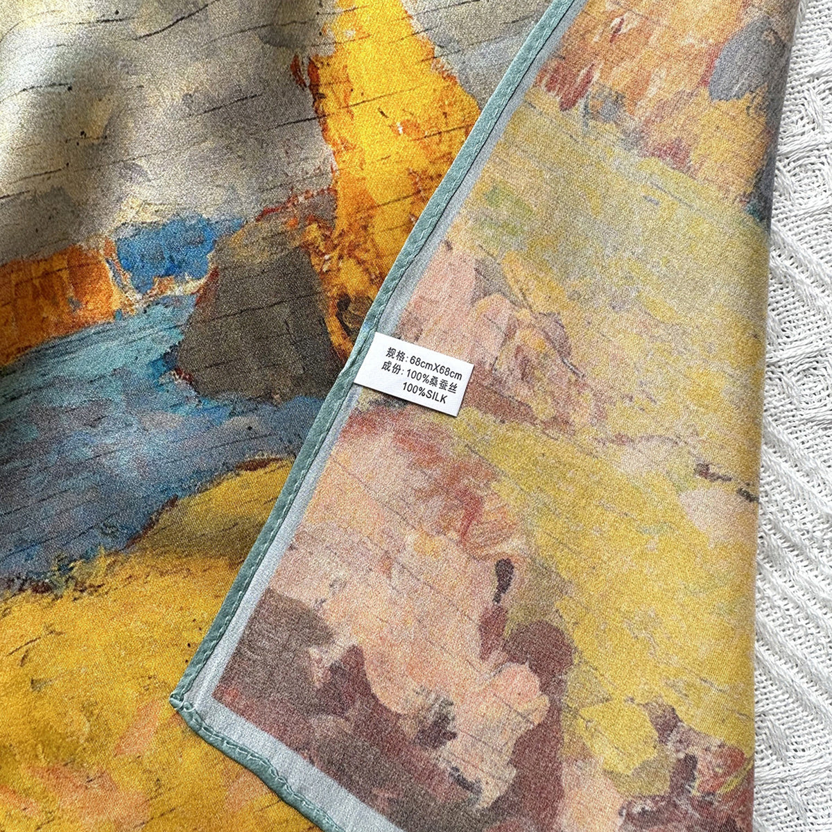 Custom 25" x 25" 100% Mulberry Silk Head Scarf Silk Satin Hair Wrap
