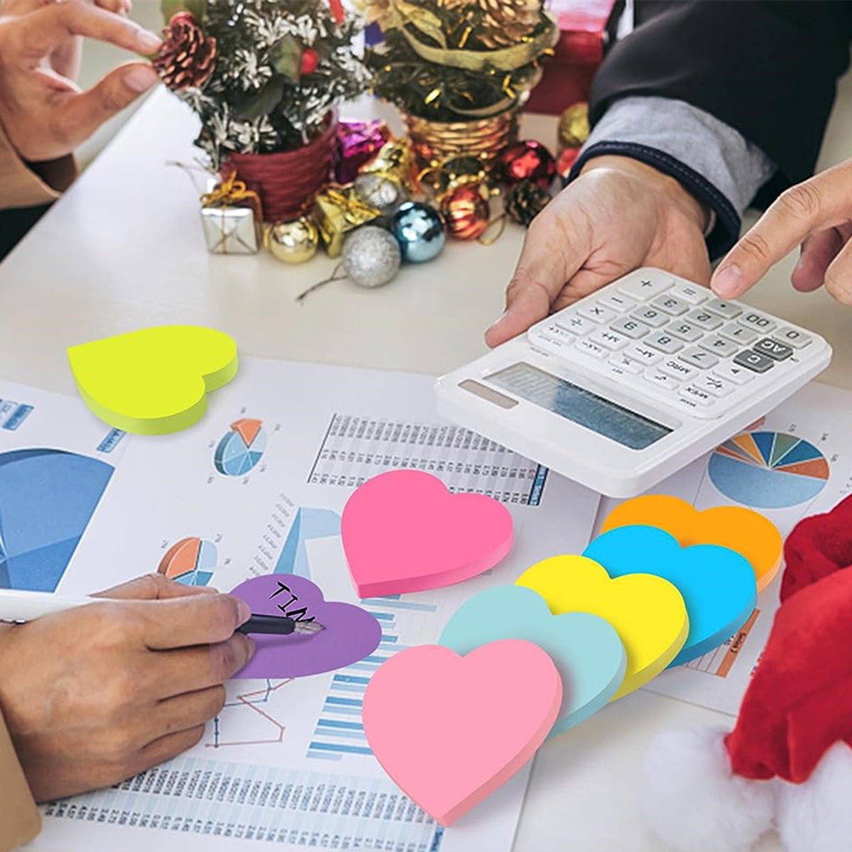 82 Sheets Adhesive Love Shape Sticky Notes for Work, School, Office