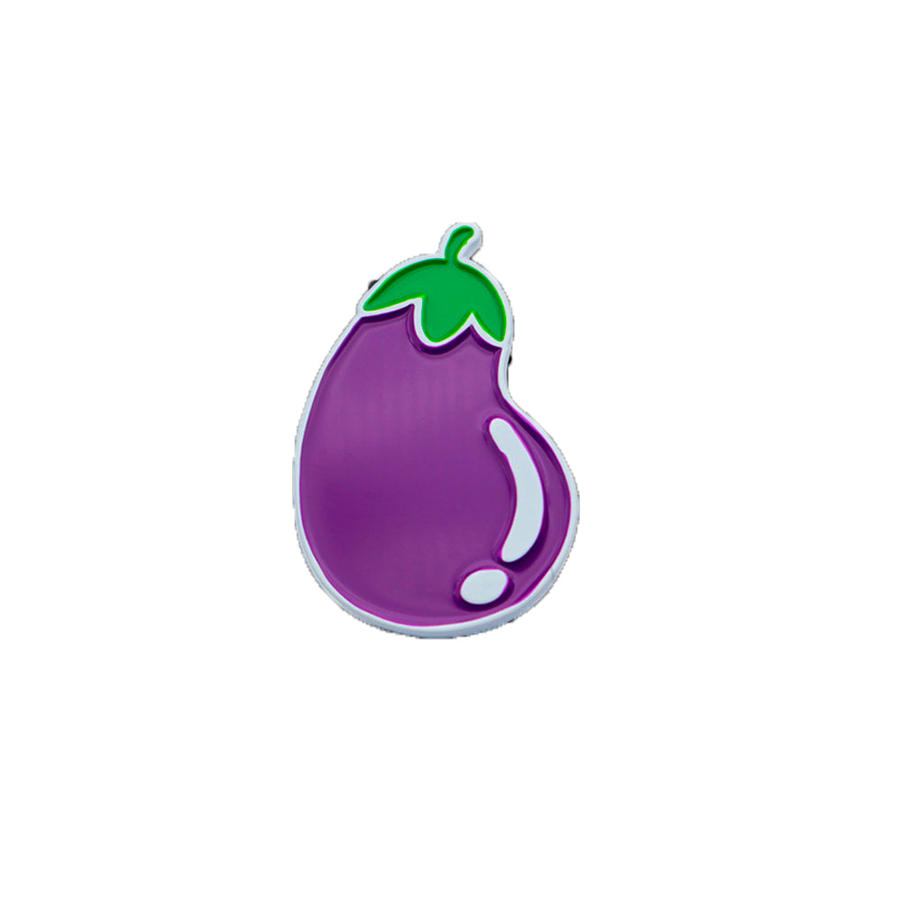 Custom Eggplant Shaped Cute Enamel Lapel Pins Brooch Pin Badge W/Butterfly Clutch Tie Tack