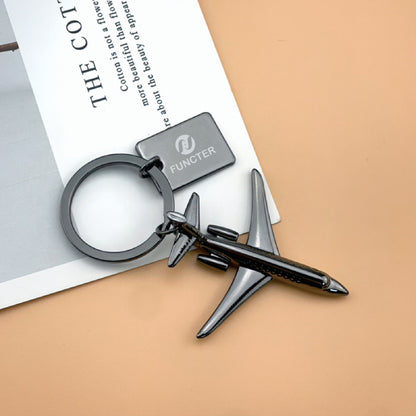 Plane Shaped Key Chain with Mini Data Plate