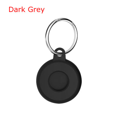 Circular Silicone Key Tag Tracker Cover Access Card Sleeve Anti-Lost Protector Holder W/ Key Ring