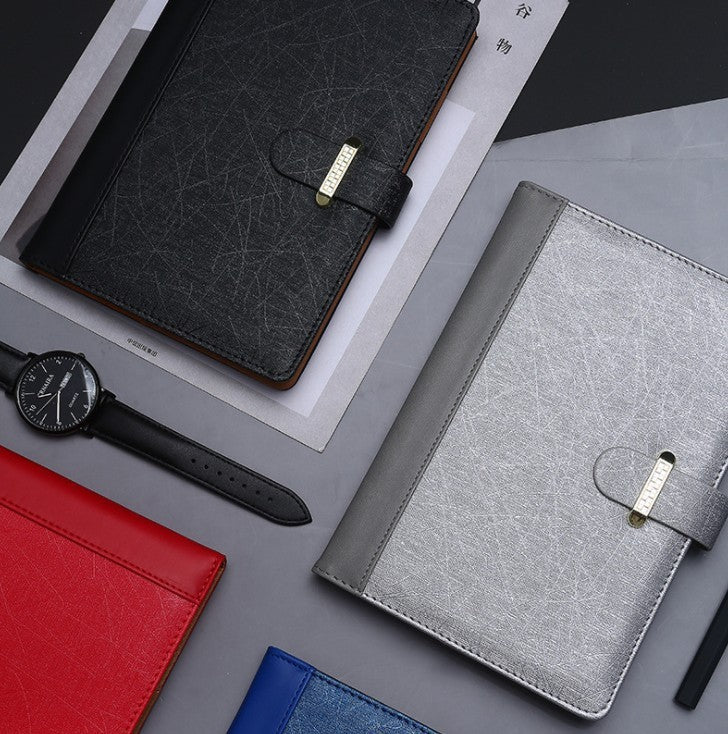 A5 PU Leather-Bound Business Notebook Writing Journal Executive Notebook Meeting Note