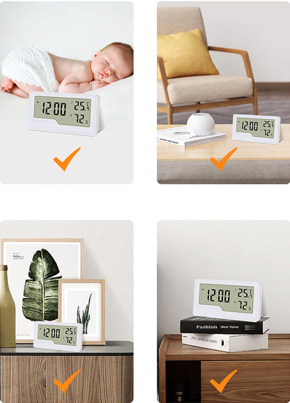 Digital Household Hygrometer Indoor Thermometer Alarm Clock