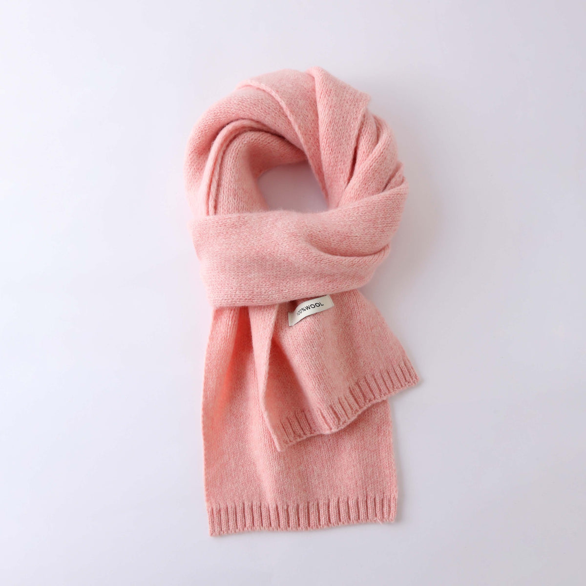 63'' 100% Lamb Wool Plain Scarf Solid Color Wool Scarf Knitted Scarf for Men and Women