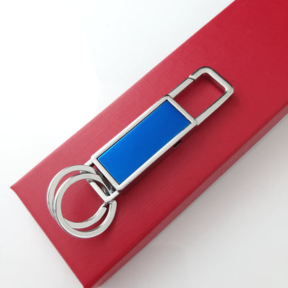 Auto Keychain Metal Long Square Shape Key Ring With Hook