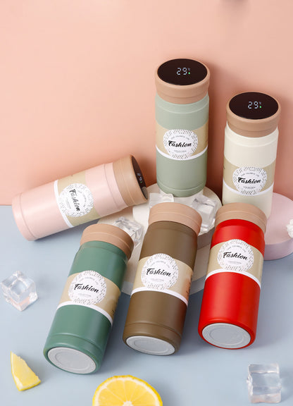 9 Oz./280ml Smart LED Water Bottle Vacuum Insulated Bottle Thermal Cup W/Digital Temperature Display