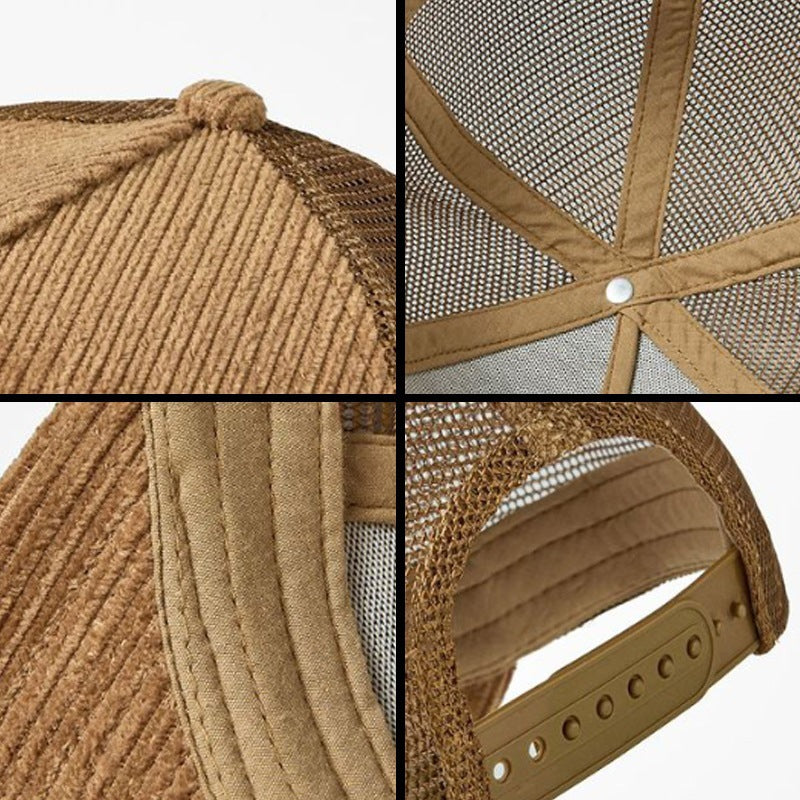 5 Panel Corduroy Trucker Cap For Men And Women