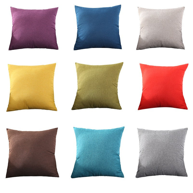 19.7 x 19.7" Embroidery Premium Square Linen Throw Pillowcase With Hidden Zipper