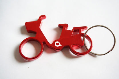 Creative Design Bicycle-Shaped Bottle Opener w/Key Tag