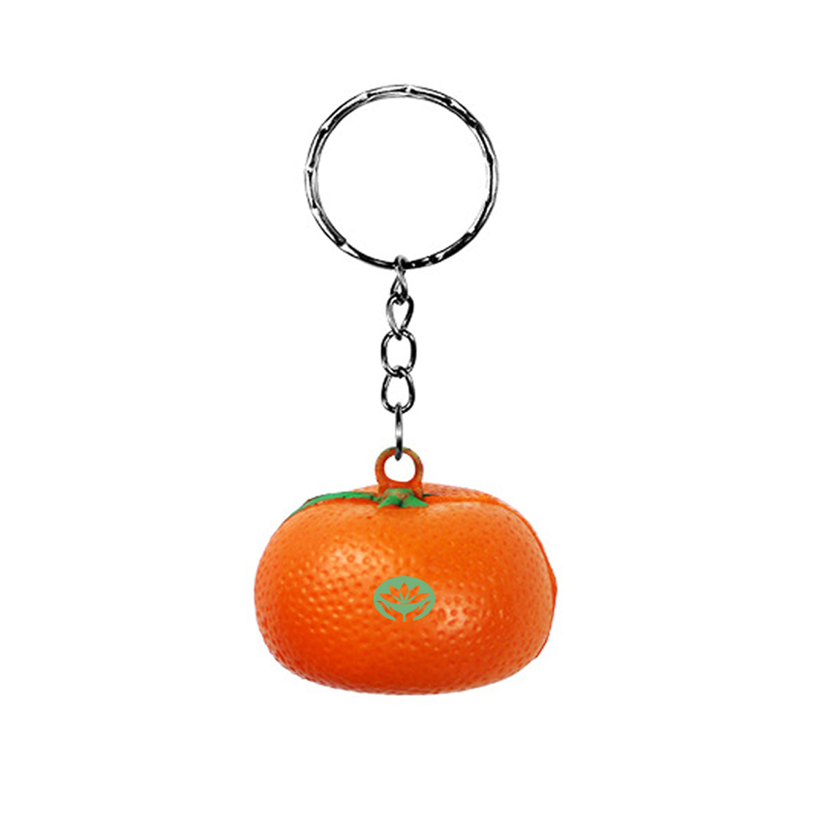 Simulated Orange Stress Reliever Ball Keychain