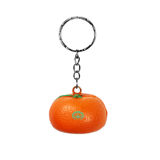 Simulated Orange Stress Reliever Ball Keychain