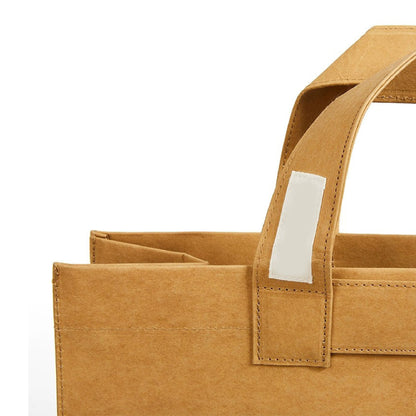 Reusable Kraft Paper Tote Bag Durable Paper Material Hand Bag