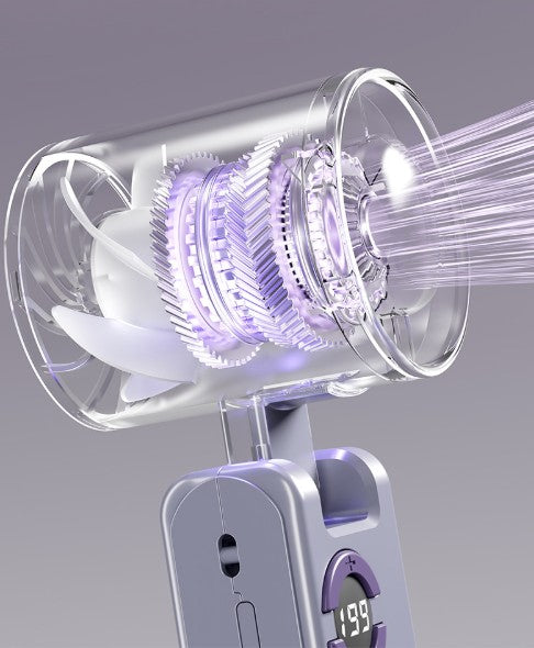 Portable Handheld Fan W/ 1-199 Stepless Adjusting & Battery Status