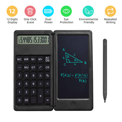 Basic Calculator Notepad with 6" LCD Writing Tablet
