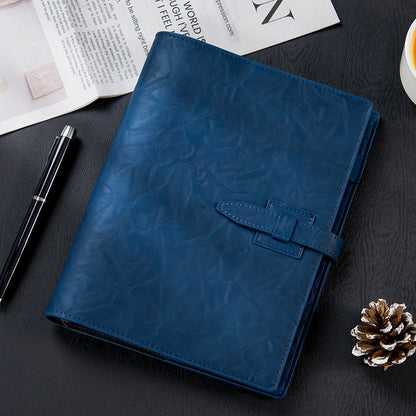 A5 Soft Leather Binder Notebook W/ Pen Holder