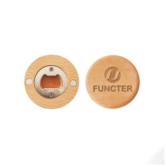 Magnetic Solid Wood Bottle Opener 2.5*2.5"
