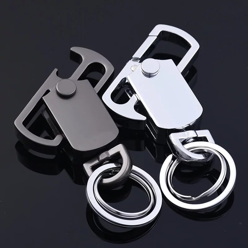 Deluxe Auto Gift Rotatable Key Ring w/Bottle Opener
