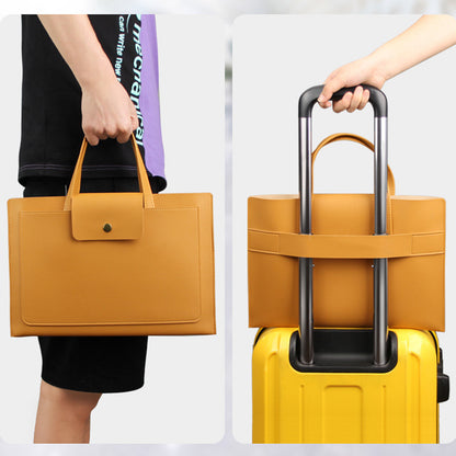 PU Leather 15.6" Laptop Bag Laptop Sleeve With Carrying Handle For Men And Women