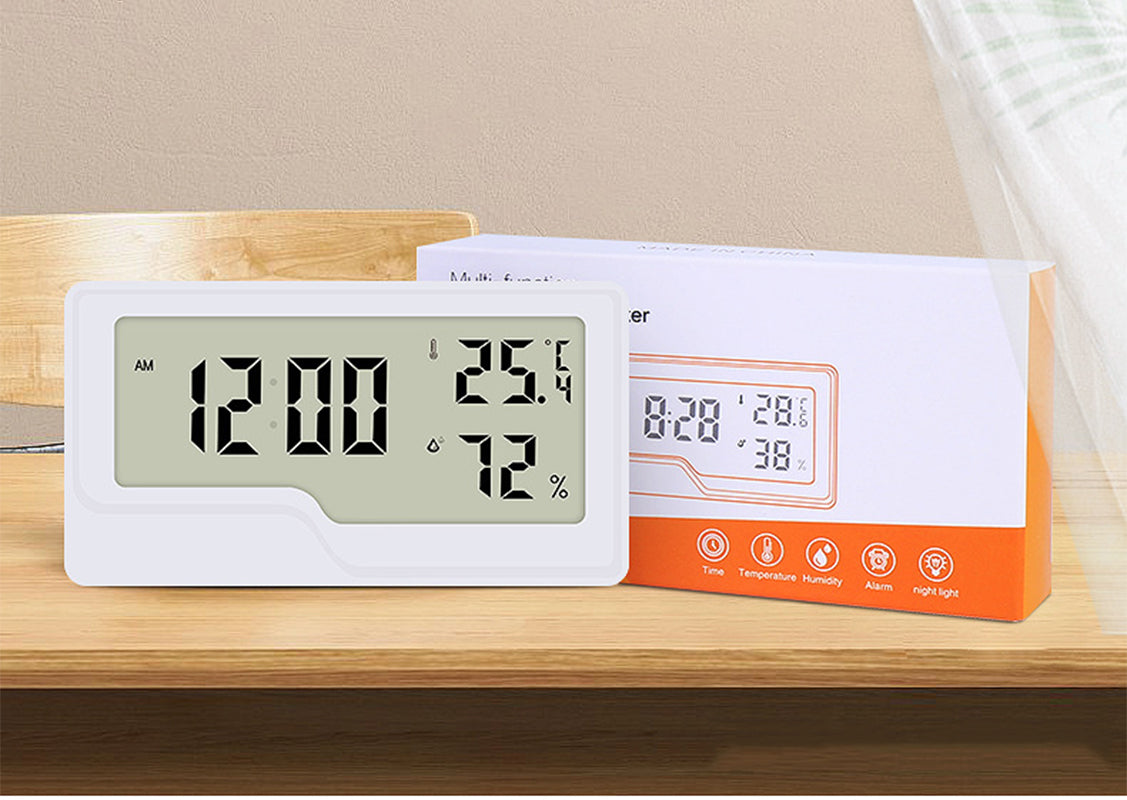 Digital Household Hygrometer Indoor Thermometer Alarm Clock