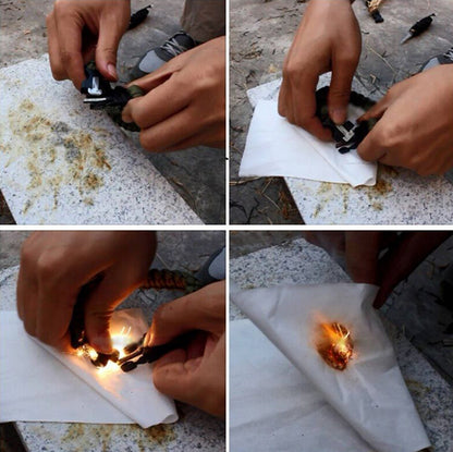 Outdoor Multifuntional Survival Bracelets w/Fire-stone