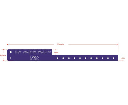 PVC Disposable Identification Bracelet W/ 5 Detachable 'Coupons'
