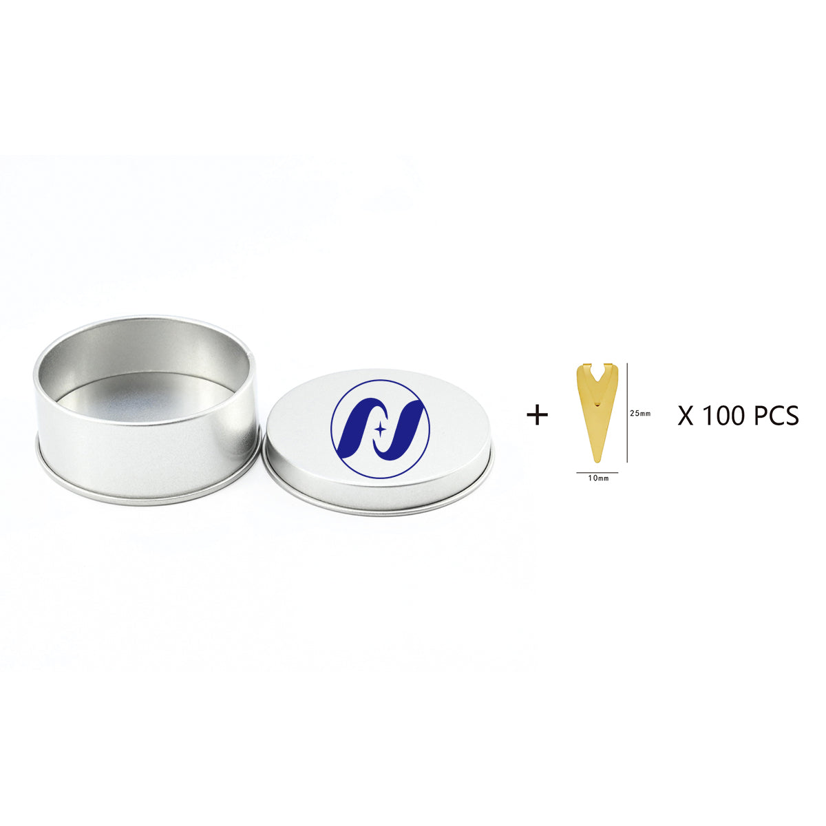 Super Tiny Triangle Stainless Steel Bookmark 100 Pcs In Tin