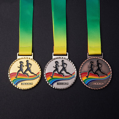 2.56" Gold Silver Bronze Award Medals-Winner Medals Gold Silver Bronze Prizes Running Medals