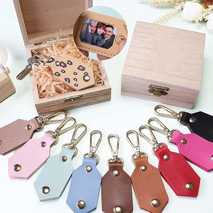 PU Leather ID Tag Photo Fob Keying