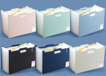 Horizontal 13 Pockets File Folder Letter Size Expanding File Folder Desktop File Organizer Office Fi