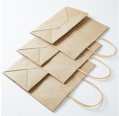 Kraft Paper Gift Bags (12.6L x 4.4D x 9.8H Inches)